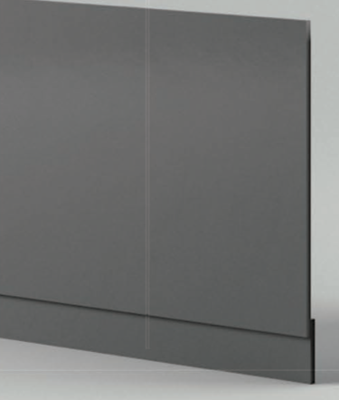 KDK 100% Waterproof Bath End Panel 800mm Dark Grey